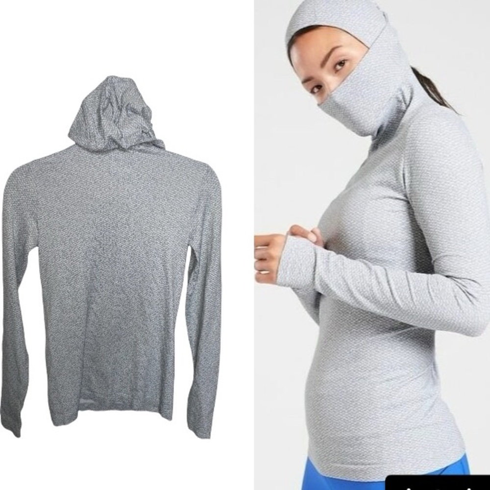 Athleta Flurry Balaclava long sleeve gray shirt S